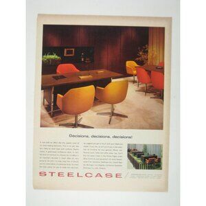Steelcase Vintage 1960s Office Furniture Advertisement Mid Century Modern Design